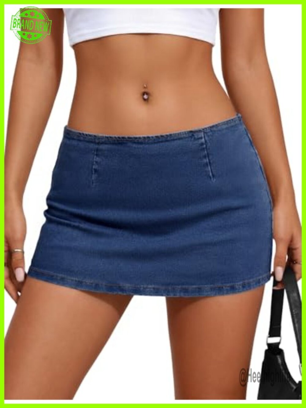 Women's High Waisted Stretch Denim Mini Skirt Slim Fit Back Zipper Y2K